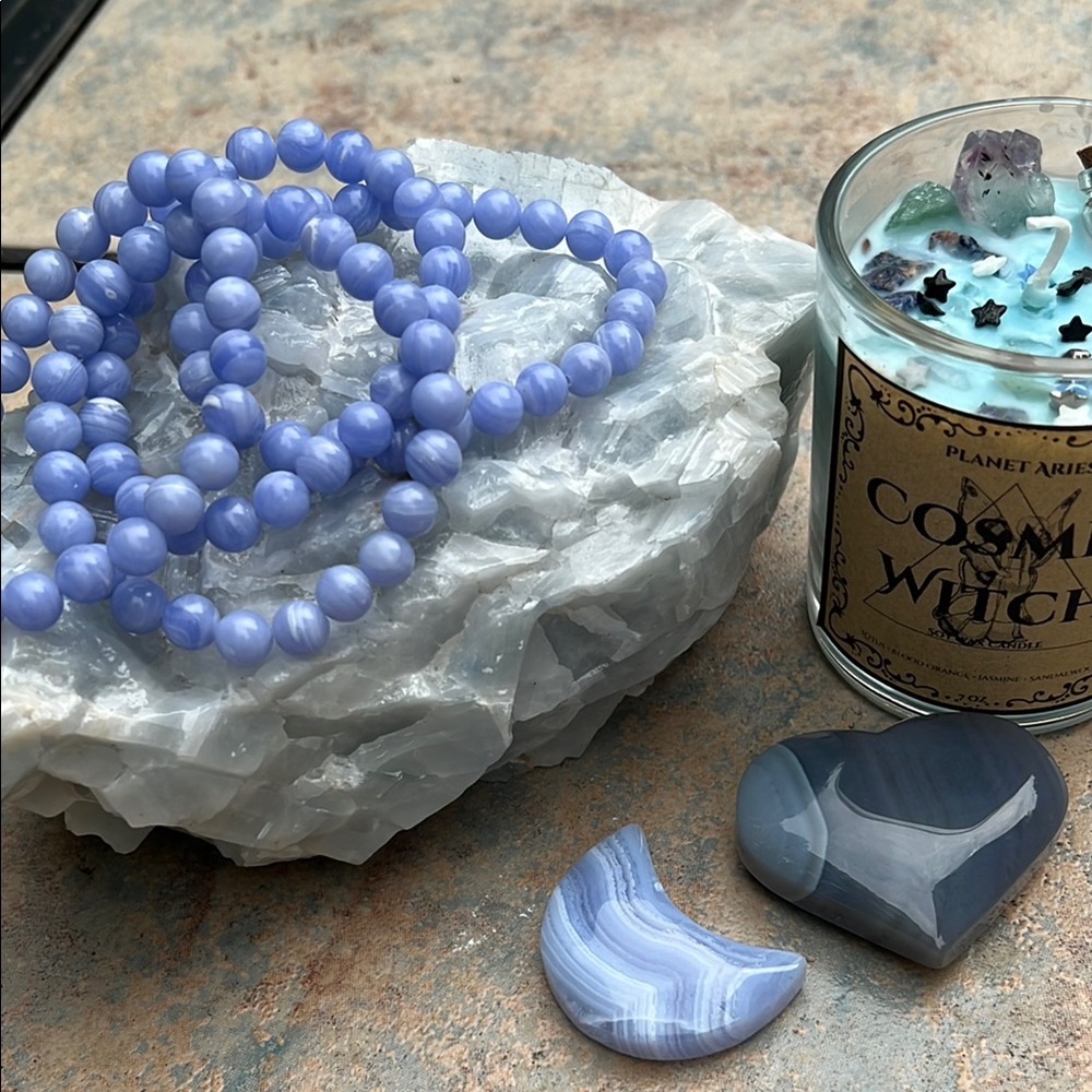 Blue Lace Agate (one) 8mm